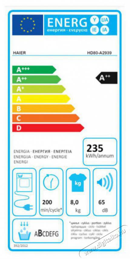Haier HD80-A2939-S hőszivatty&uacute;s sz&aacute;r&iacute;t&oacute;g&eacute;p H&aacute;ztart&aacute;s / Otthon / K&uuml;lt&eacute;r - Mos&oacute;g&eacute;p / sz&aacute;r&iacute;t&oacute;g&eacute;p - Sz&aacute;r&iacute;t&oacute;g&eacute;p - 499804