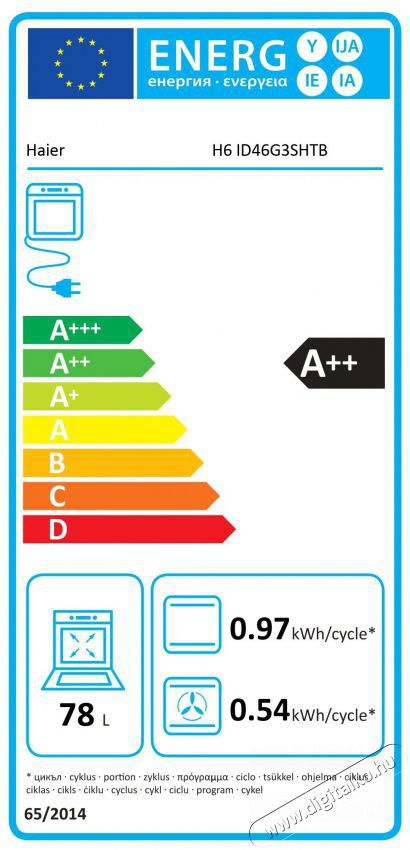 Haier H6 ID46G3SHTB ID Series 4 Konyhai term&eacute;kek - S&uuml;tő-főzőlap, tűzhely (be&eacute;p&iacute;thető) - S&uuml;tő (be&eacute;p&iacute;thető) - 505743
