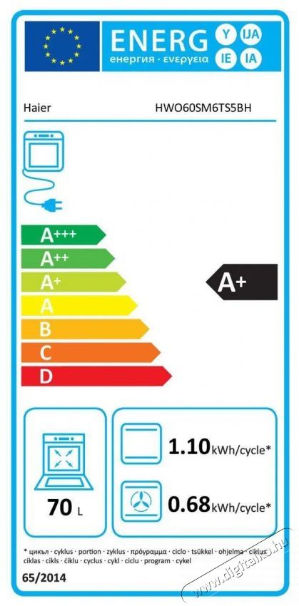 Haier HWO60SM6TS5BH Konyhai term&eacute;kek - S&uuml;tő-főzőlap, tűzhely (be&eacute;p&iacute;thető) - S&uuml;tő (be&eacute;p&iacute;thető) - 505744