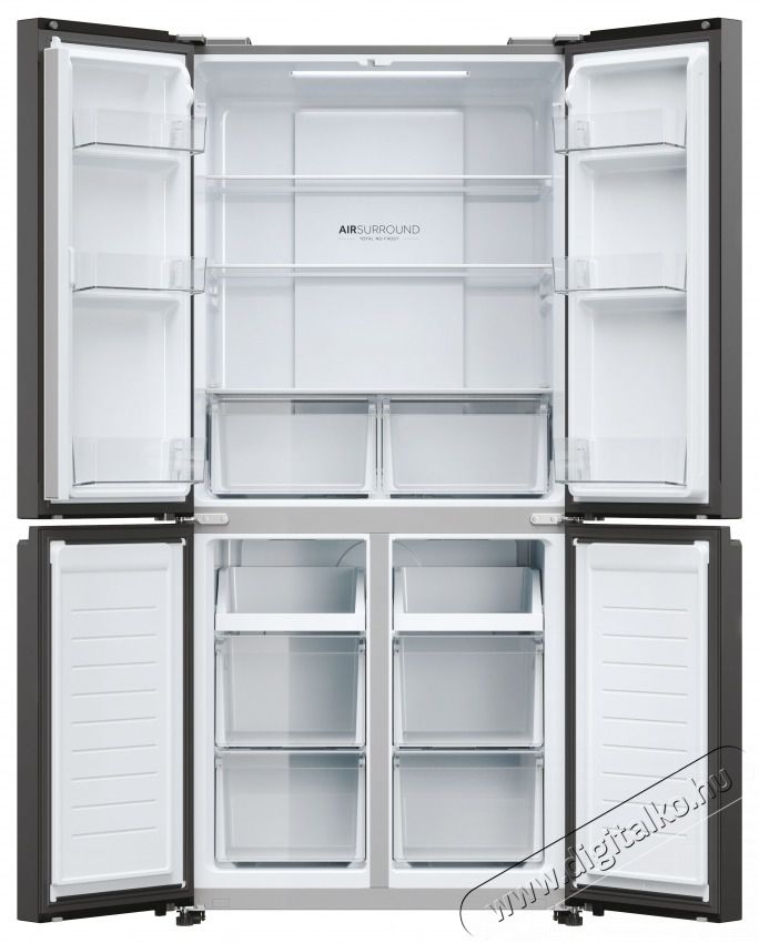 Haier HCR3818ENPT antracit, n&eacute;gyajt&oacute;s, Hűtő:311L, Fagyaszt&oacute;:156L, Total No frost hűtőszekr&eacute;ny Konyhai term&eacute;kek - Hűtő, fagyaszt&oacute; (szabadon&aacute;ll&oacute;) - Amerikai t&iacute;pus&uacute; Side By Side hűtő - 506324