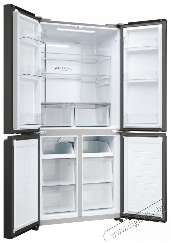 Haier HCR3818ENPT antracit, n&eacute;gyajt&oacute;s, Hűtő:311L, Fagyaszt&oacute;:156L, Total No frost hűtőszekr&eacute;ny Konyhai term&eacute;kek - Hűtő, fagyaszt&oacute; (szabadon&aacute;ll&oacute;) - Amerikai t&iacute;pus&uacute; Side By Side hűtő - 506324