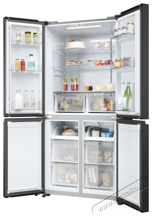 Haier HCR3818ENPT antracit, n&eacute;gyajt&oacute;s, Hűtő:311L, Fagyaszt&oacute;:156L, Total No frost hűtőszekr&eacute;ny Konyhai term&eacute;kek - Hűtő, fagyaszt&oacute; (szabadon&aacute;ll&oacute;) - Amerikai t&iacute;pus&uacute; Side By Side hűtő - 506324