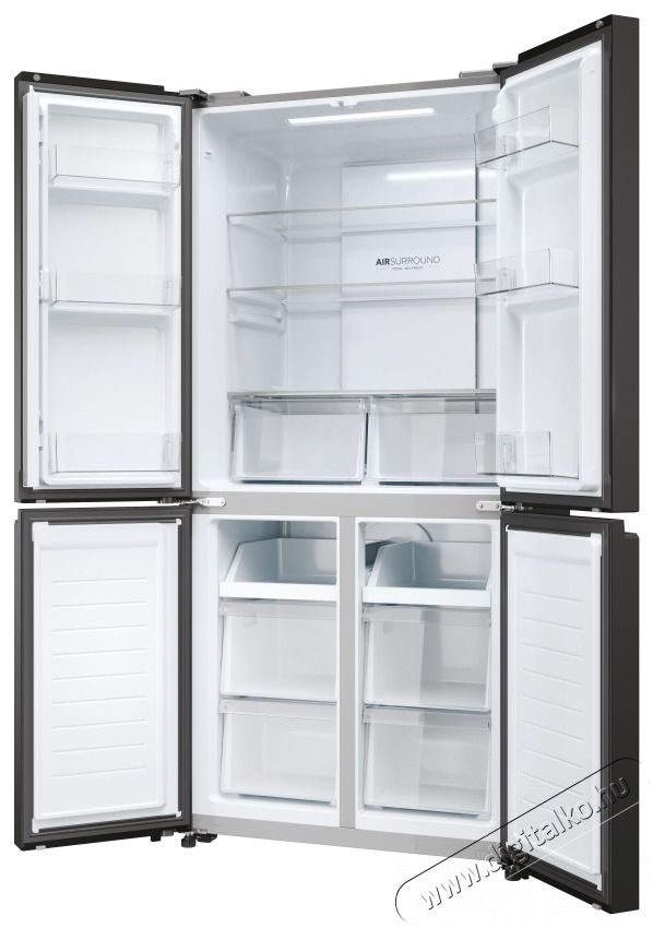 Haier HCR3818ENPT antracit, n&eacute;gyajt&oacute;s, Hűtő:311L, Fagyaszt&oacute;:156L, Total No frost hűtőszekr&eacute;ny Konyhai term&eacute;kek - Hűtő, fagyaszt&oacute; (szabadon&aacute;ll&oacute;) - Amerikai t&iacute;pus&uacute; Side By Side hűtő - 506324