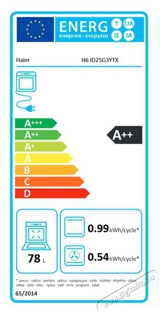 Haier H6 ID25G3HTX inox, be&eacute;p&iacute;thető, s&uuml;tőt&eacute;r: 78L, s&uuml;tő Konyhai term&eacute;kek - S&uuml;tő-főzőlap, tűzhely (be&eacute;p&iacute;thető) - S&uuml;tő (be&eacute;p&iacute;thető) - 508290