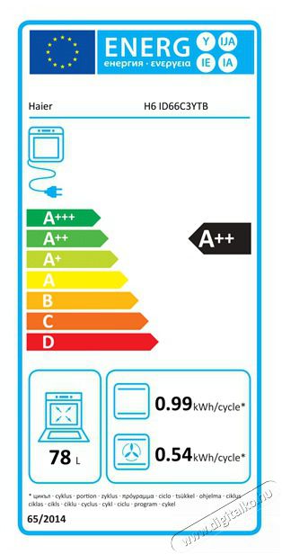 Haier H6 ID66C3YTB fekete, be&eacute;p&iacute;thető, s&uuml;tőt&eacute;r: 78L, s&uuml;tő Konyhai term&eacute;kek - S&uuml;tő-főzőlap, tűzhely (be&eacute;p&iacute;thető) - S&uuml;tő (be&eacute;p&iacute;thető) - 508292
