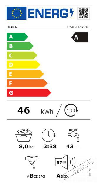 Haier HW80-BP14939-S el&ouml;lt&ouml;ltős mos&oacute;g&eacute;p-&Eacute;rt&eacute;kcs&ouml;kkent H&aacute;ztart&aacute;s / Otthon / K&uuml;lt&eacute;r - Mos&oacute;g&eacute;p / sz&aacute;r&iacute;t&oacute;g&eacute;p - El&ouml;lt&ouml;ltős norm&aacute;l (60cm-ig) mos&oacute;g&eacute;p - 529146