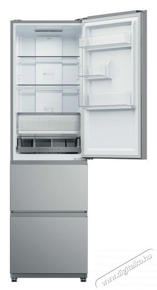 Haier HTR3518ENMX hűtőszekr&eacute;ny, 3 ajt&oacute;s, 303 liter Konyhai term&eacute;kek - Hűtő, fagyaszt&oacute; (szabadon&aacute;ll&oacute;) - Alulfagyaszt&oacute;s kombin&aacute;lt hűtő - 531495