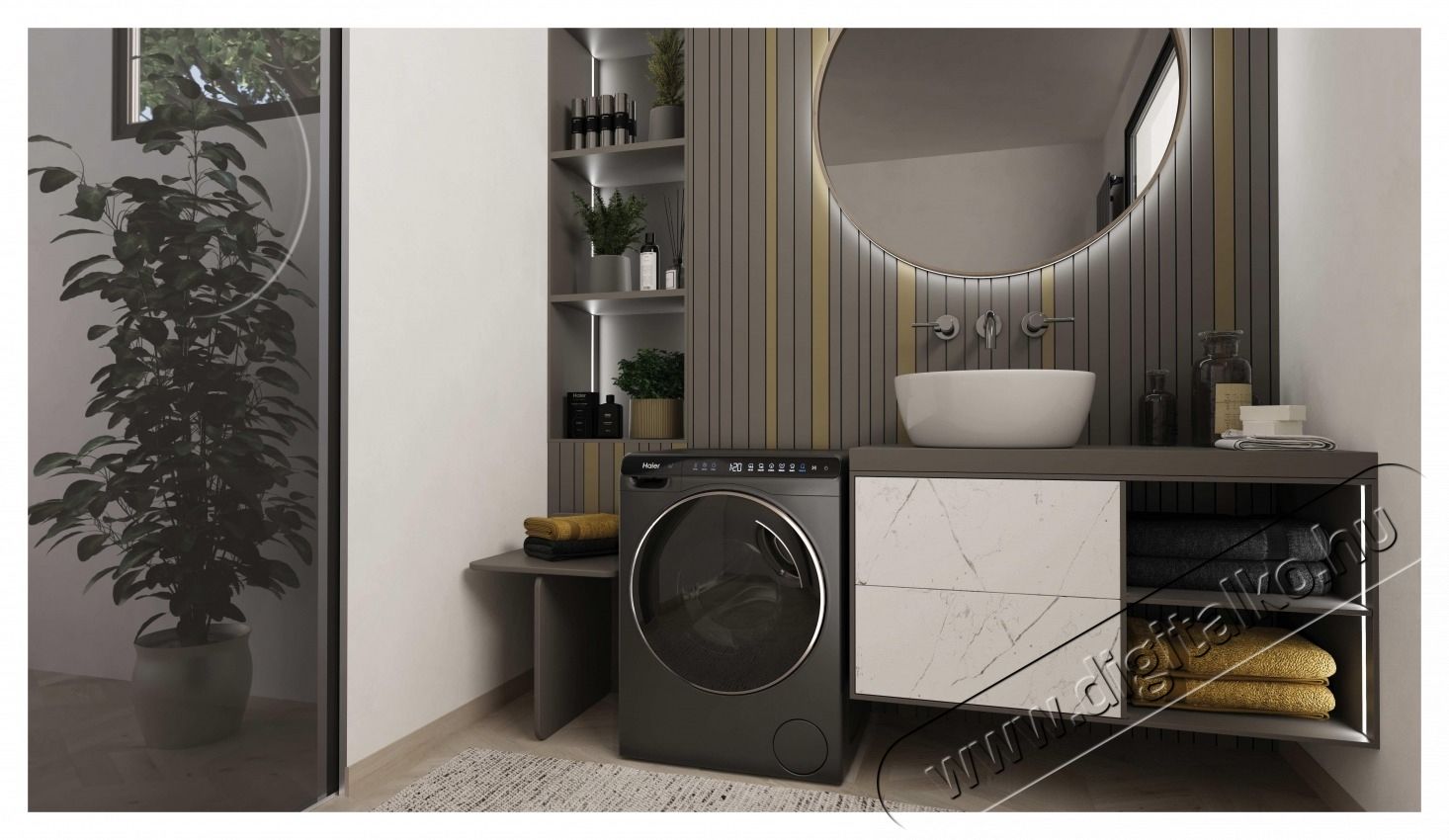 Haier HW50-BP12307GU1S mini mos&oacute;g&eacute;p H&aacute;ztart&aacute;s / Otthon / K&uuml;lt&eacute;r - Mos&oacute;g&eacute;p / sz&aacute;r&iacute;t&oacute;g&eacute;p - El&ouml;lt&ouml;ltős keskeny (45cm-ig) mos&oacute;g&eacute;p - 535878