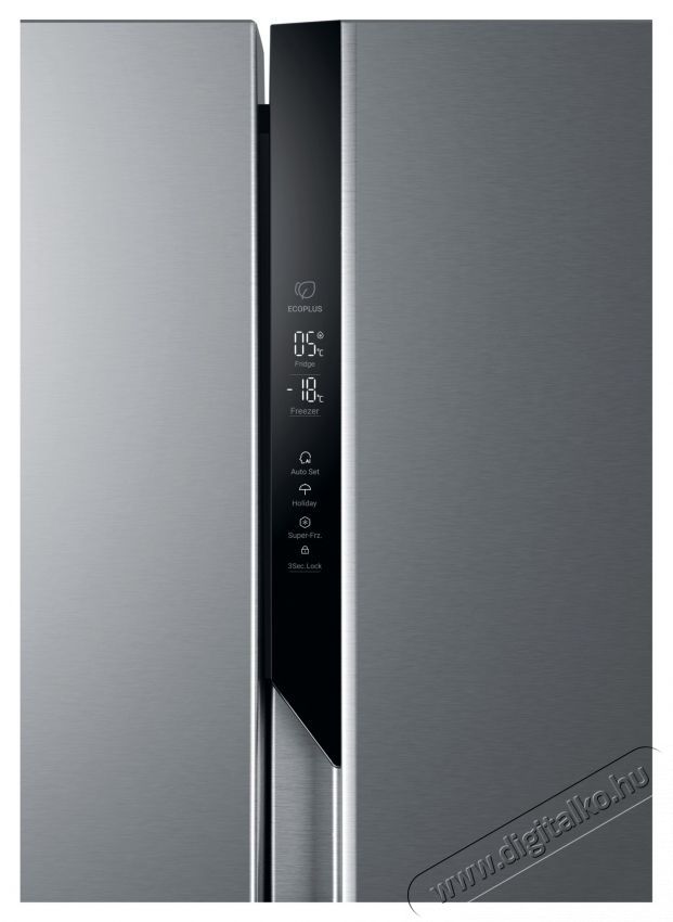 Haier HSR3918ENPG Side by Side hűtőszekr&eacute;ny, 528l, M:177 cm, Total No Frost, Multi air flow, Motor Inverter, LED kijelző, Super Cooling, Super Freezing, E energiaoszt&aacute;ly, Ez&uuml;st Konyhai term&eacute;kek - Hűtő, fagyaszt&oacute; (szabadon&aacute;ll&oacute;) - Amerikai t&iacute;pus&uacute; Side By Side hűtő - 535227