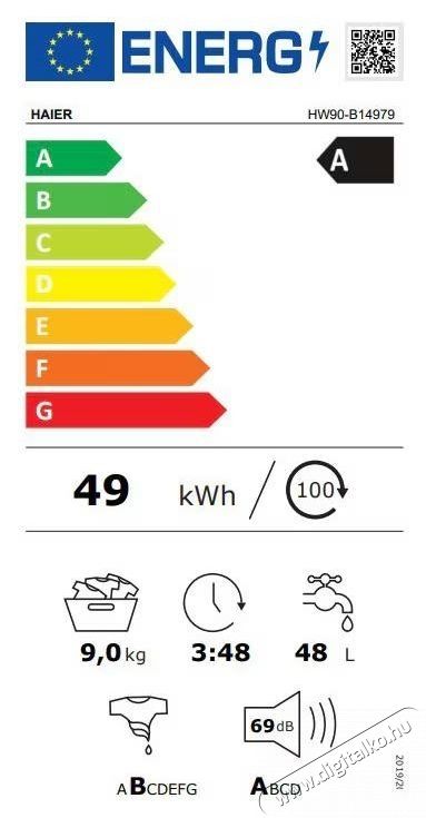 Haier HW90-B14979-S Mos&oacute;g&eacute;p, 9 kg, 1400 rpm, Direct Motion Motor, Steam, Touch Control, A energiaoszt&aacute;ly, Feh&eacute;r H&aacute;ztart&aacute;s / Otthon / K&uuml;lt&eacute;r - Mos&oacute;g&eacute;p / sz&aacute;r&iacute;t&oacute;g&eacute;p - El&ouml;lt&ouml;ltős norm&aacute;l (60cm-ig) mos&oacute;g&eacute;p - 536740