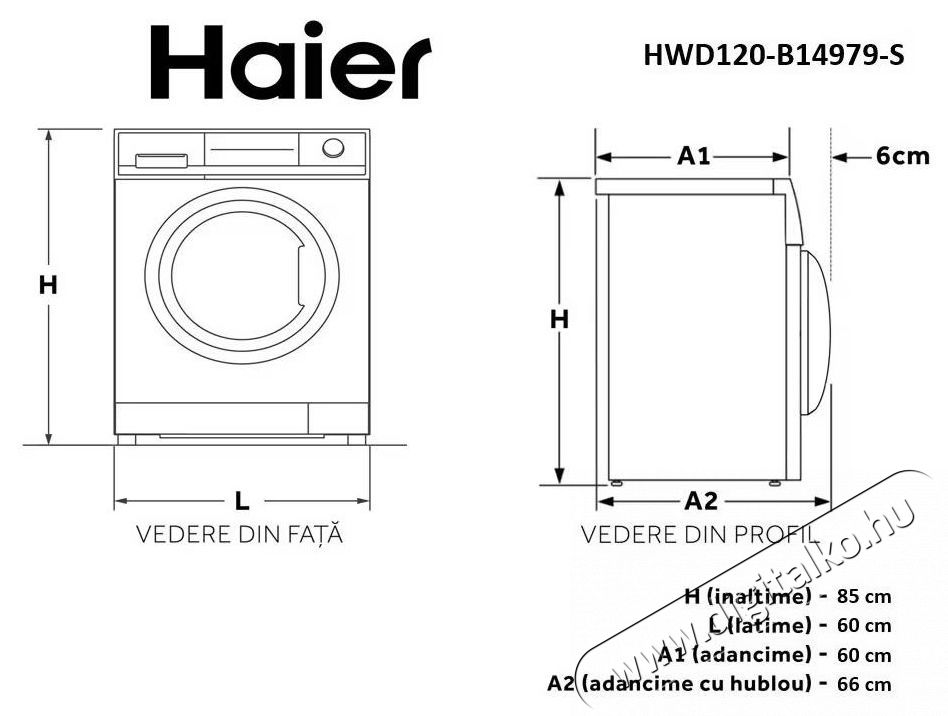 Haier HWD120-B14979-S Mos&oacute;- &eacute;s sz&aacute;r&iacute;t&oacute;g&eacute;p, 12 kg mos&aacute;s, 8 kg sz&aacute;r&iacute;t&aacute;s, 1400 rpm, Direct Motion Motor, LED kijelző, Touch Control, Feh&eacute;r H&aacute;ztart&aacute;s / Otthon / K&uuml;lt&eacute;r - Mos&oacute;g&eacute;p / sz&aacute;r&iacute;t&oacute;g&eacute;p - Mos&oacute;-sz&aacute;r&iacute;t&oacute;g&eacute;p - 536743