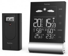 Hama Black Line időjárás állomás - fekete (186417) Háztartás / Otthon / Kültér - Lakásfelszerelés - Időjárás állomás - 363595