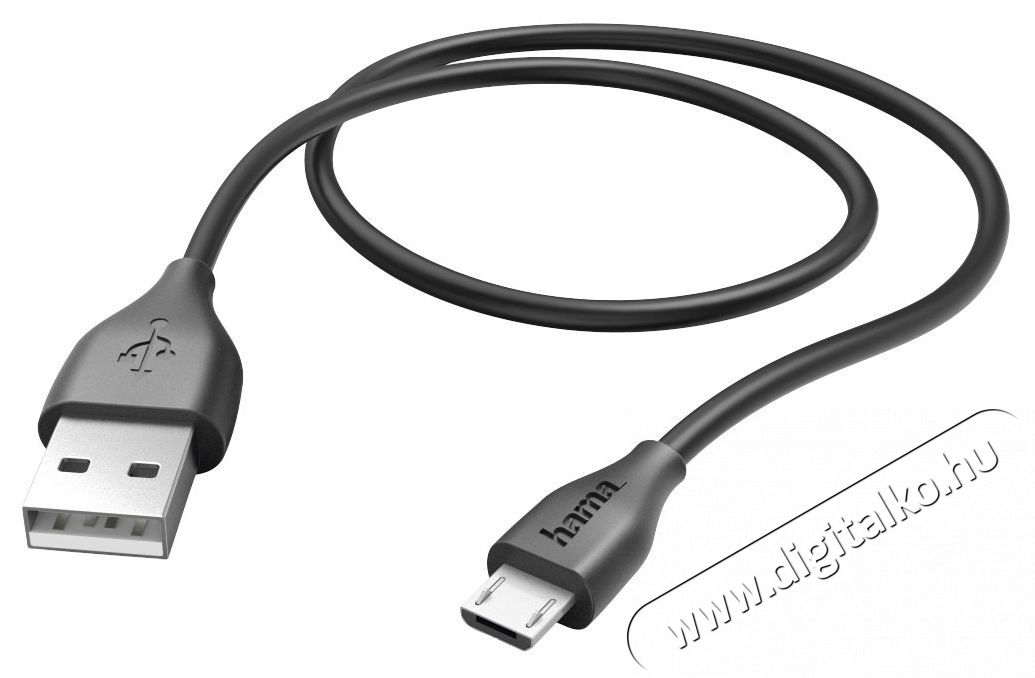 Hama micro USB - USB A 1m adatk&aacute;bel - fekete Mobil / Kommunik&aacute;ci&oacute; / Smart - Mobiltelefon kieg&eacute;sz&iacute;tő / tok - K&aacute;bel / &aacute;talak&iacute;t&oacute; - 380100