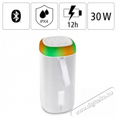 Hama BLUETOOTH HANGSZ&Oacute;R&Oacute; SHINE 2.0, 30W, RGB LED, FEH&Eacute;R (188229) Audio-Video / Hifi / Multim&eacute;dia - Hordozhat&oacute;, vezet&eacute;k n&eacute;lk&uuml;li / bluetooth hangsug&aacute;rz&oacute; - Hordozhat&oacute;, vezet&eacute;k n&eacute;lk&uuml;li / bluetooth hangsug&aacute;rz&oacute; - 399221