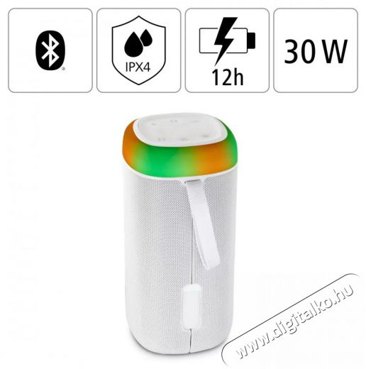 Hama BLUETOOTH HANGSZ&Oacute;R&Oacute; SHINE 2.0, 30W, RGB LED, FEH&Eacute;R (188229) Audio-Video / Hifi / Multim&eacute;dia - Hordozhat&oacute;, vezet&eacute;k n&eacute;lk&uuml;li / bluetooth hangsug&aacute;rz&oacute; - Hordozhat&oacute;, vezet&eacute;k n&eacute;lk&uuml;li / bluetooth hangsug&aacute;rz&oacute; - 399221