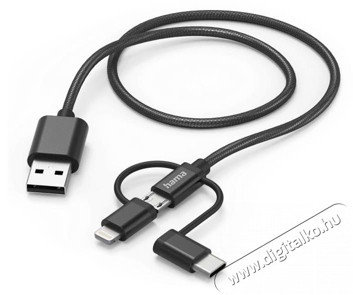Hama E3 Adatk&aacute;bel 3IN1 MICRO USB / TYPE-C / LIGHTNING 1,5M (201536) Tv kieg&eacute;sz&iacute;tők - K&aacute;bel / csatlakoz&oacute; - USB k&aacute;bel - 399195