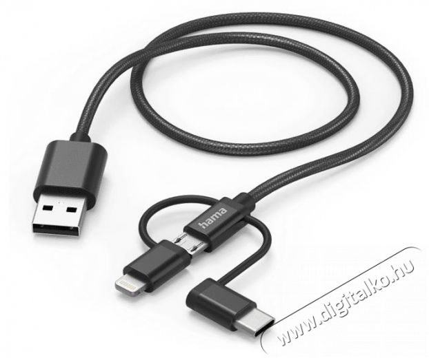 Hama E3 Adatk&aacute;bel 3IN1 MICRO USB / TYPE-C / LIGHTNING 1,5M (201536) Tv kieg&eacute;sz&iacute;tők - K&aacute;bel / csatlakoz&oacute; - USB k&aacute;bel - 399195