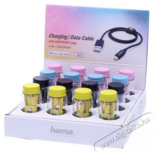 Hama 183212 60cm Lightning > USB-A vegyes sz&iacute;nű adatk&aacute;bel Iroda &eacute;s sz&aacute;m&iacute;t&aacute;stechnika - Sz&aacute;m&iacute;t&oacute;g&eacute;p tartoz&eacute;k - USB k&aacute;bel - 410859