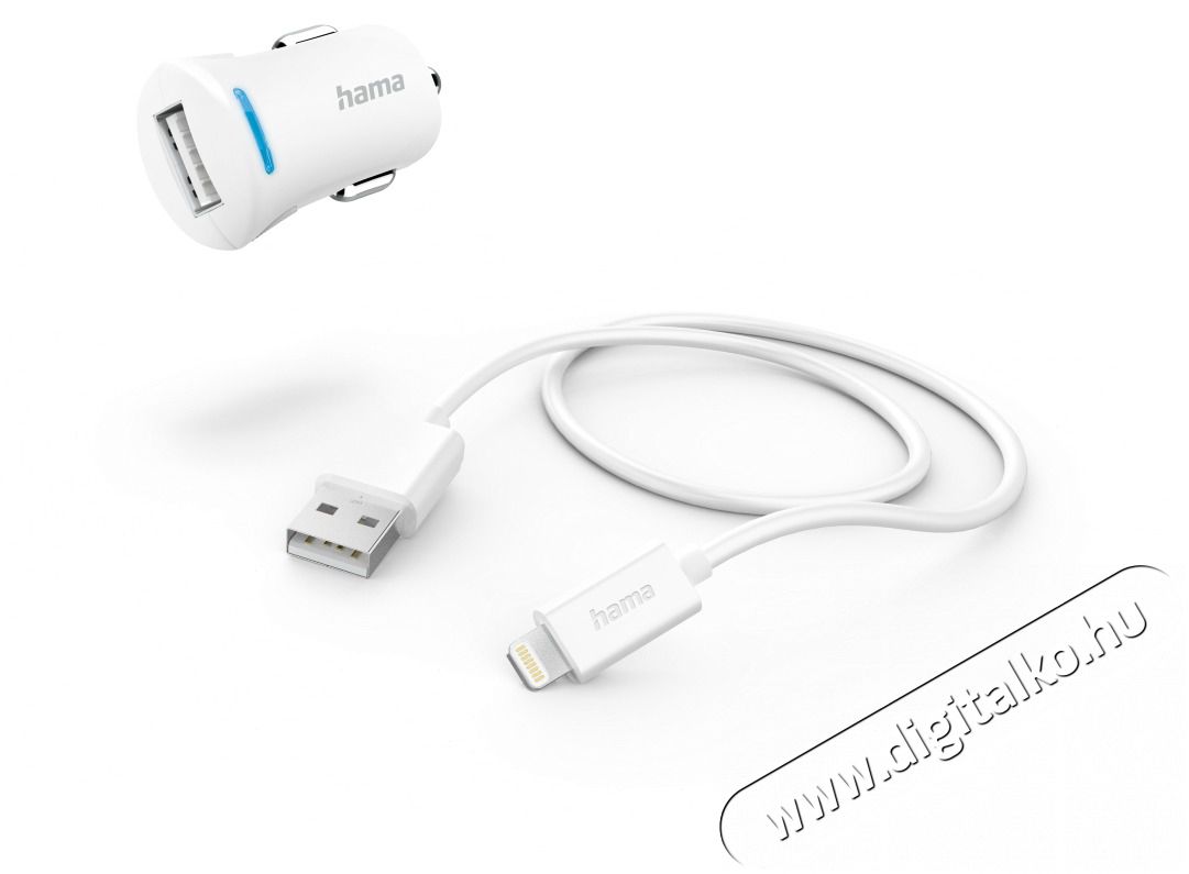 Hama 201610 FIC E3 Lighting- USB adatk&aacute;bellel feh&eacute;r aut&oacute;s t&ouml;ltő szett Mobil / Kommunik&aacute;ci&oacute; / Smart - Mobiltelefon kieg&eacute;sz&iacute;tő / tok - H&aacute;l&oacute;zati-, aut&oacute;s t&ouml;ltő - 456654