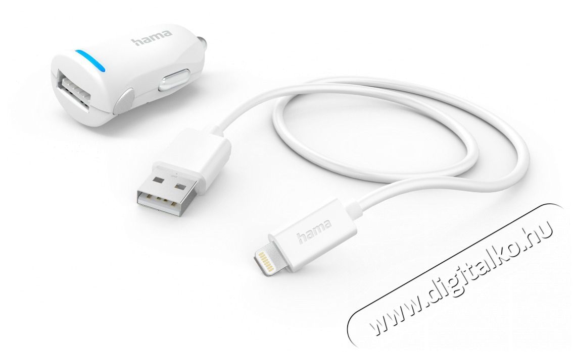 Hama 201610 FIC E3 Lighting- USB adatk&aacute;bellel feh&eacute;r aut&oacute;s t&ouml;ltő szett Mobil / Kommunik&aacute;ci&oacute; / Smart - Mobiltelefon kieg&eacute;sz&iacute;tő / tok - H&aacute;l&oacute;zati-, aut&oacute;s t&ouml;ltő - 456654