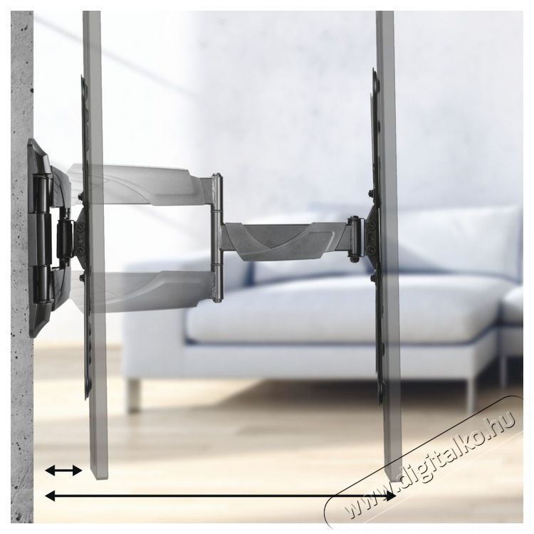 Hama TV Wall Bracket, Swivel, Tilt, Pull-out, 165 cm (65) up to 35 kg (220828) Tv kieg&eacute;sz&iacute;tők - Fali tart&oacute; / konzol - Fali tv tart&oacute; - 499295