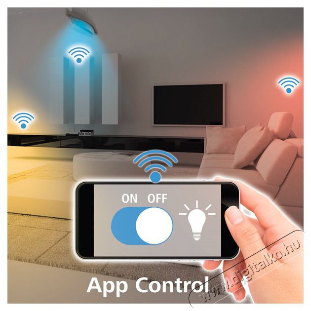 Hama 00176600 E27 10W okos WiFi LED izz&oacute; H&aacute;ztart&aacute;s / Otthon / K&uuml;lt&eacute;r - Vil&aacute;g&iacute;t&aacute;s / elektromoss&aacute;g - E27 foglalat&uacute; izz&oacute; - 507444