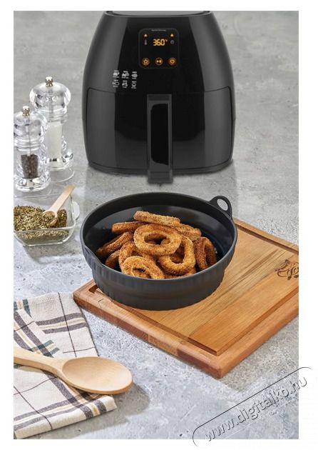 HANE TOO &ouml;sszecsukhat&oacute; kerek szilikon forma forr&oacute;levegős s&uuml;tőh&ouml;z 21cm &aacute;tm&eacute;rő, sz&uuml;rke, fekete vagy piros sz&iacute;nű SL-3252 Konyhai term&eacute;kek - Egy&eacute;b / Konyhai kieg&eacute;sz&iacute;tő - 503114