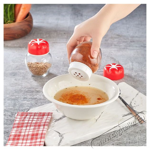 HANE IRIS Tomato &uuml;veg fűszertart&oacute; 210ml piros sz&iacute;nű HN-1208 Konyhai term&eacute;kek - Ed&eacute;ny - &Eacute;telt&aacute;rol&oacute; - 514776