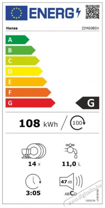 Hansa ZIM608EH be&eacute;p&iacute;thető mosogat&oacute;g&eacute;p Konyhai term&eacute;kek - Mosogat&oacute;g&eacute;p - Norm&aacute;l (60cm) be&eacute;p&iacute;thető mosogat&oacute;g&eacute;p - 503877
