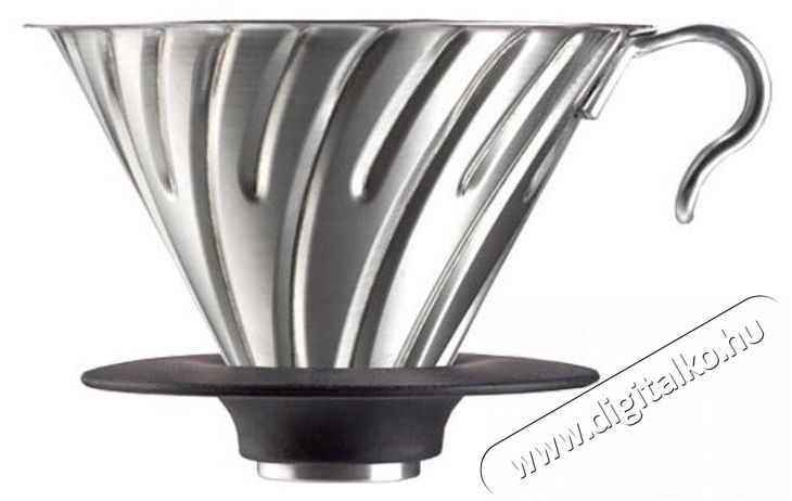 Hario Dripper V60-02, ac&eacute;l, szilikon alappal Konyhai term&eacute;kek - K&aacute;v&eacute;főző / k&aacute;v&eacute;&ouml;rlő / kieg&eacute;sz&iacute;tő - Filteres k&aacute;v&eacute;főző - 524866