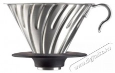 Hario Dripper V60-02, ac&eacute;l, szilikon alappal Konyhai term&eacute;kek - K&aacute;v&eacute;főző / k&aacute;v&eacute;&ouml;rlő / kieg&eacute;sz&iacute;tő - Filteres k&aacute;v&eacute;főző - 524866