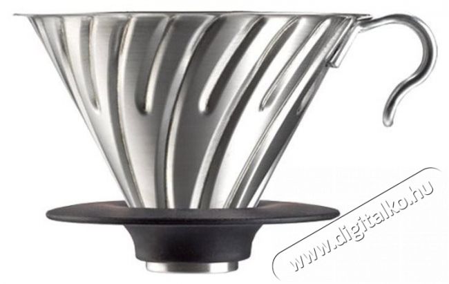 Hario Dripper V60-02, ac&eacute;l, szilikon alappal Konyhai term&eacute;kek - K&aacute;v&eacute;főző / k&aacute;v&eacute;&ouml;rlő / kieg&eacute;sz&iacute;tő - Filteres k&aacute;v&eacute;főző - 524866