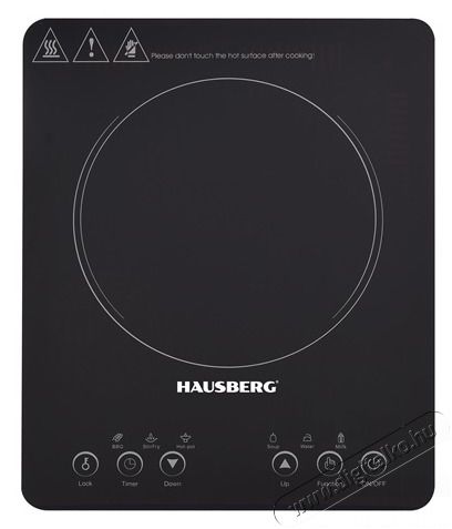 HAUSBERG HB-1525NG 2000W-os fekete elektromos egylapos indukci&oacute;s főzőlap &eacute;rint&eacute;svez&eacute;rl&eacute;ssel Konyhai term&eacute;kek - S&uuml;tő-főzőlap, tűzhely (szabadon&aacute;ll&oacute;) - Indukci&oacute;s főzőlap (szabadon&aacute;ll&oacute;) - 501655