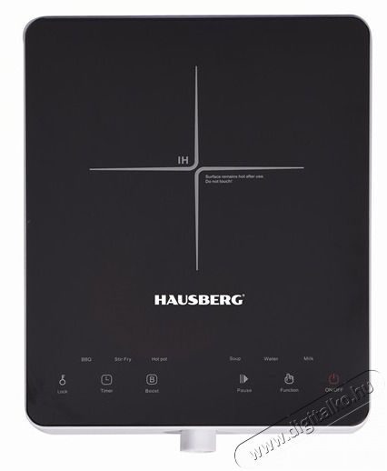 HAUSBERG HB-1526AB 2000W fekete elektromos egylapos indukci&oacute;s főzőlap &eacute;rint&eacute;svez&eacute;rl&eacute;ssel Konyhai term&eacute;kek - S&uuml;tő-főzőlap, tűzhely (szabadon&aacute;ll&oacute;) - Indukci&oacute;s főzőlap (szabadon&aacute;ll&oacute;) - 501690