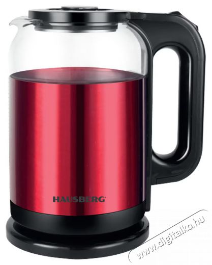 HAUSBERG HB-3622RS 1800W 2L-es piros-fekete elektromos v&iacute;zforral&oacute; Konyhai term&eacute;kek - V&iacute;zforral&oacute; / teafőző - 502203
