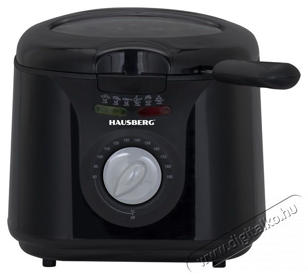 HAUSBERG HB-1331NG 2.5 literes 1450W ablakos fekete elektromos olajs&uuml;tő Konyhai term&eacute;kek - Konyhai kisg&eacute;p (s&uuml;t&eacute;s / főz&eacute;s / hűt&eacute;s / &eacute;telk&eacute;sz&iacute;t&eacute;s) - Olajs&uuml;tő - 503116