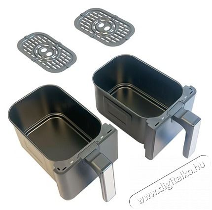 HAUSBERG HB-2373NG 2200-2400W dupla kosaras fekete 8,4 L forr&oacute;levegős s&uuml;tő (air fryer/airfryer) Konyhai term&eacute;kek - Konyhai kisg&eacute;p (s&uuml;t&eacute;s / főz&eacute;s / hűt&eacute;s / &eacute;telk&eacute;sz&iacute;t&eacute;s) - Olajs&uuml;tő - 503122