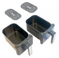 HAUSBERG HB-2373NG 2200-2400W dupla kosaras fekete 8,4 L forr&oacute;levegős s&uuml;tő (air fryer/airfryer) Konyhai term&eacute;kek - Konyhai kisg&eacute;p (s&uuml;t&eacute;s / főz&eacute;s / hűt&eacute;s / &eacute;telk&eacute;sz&iacute;t&eacute;s) - Olajs&uuml;tő - 503122