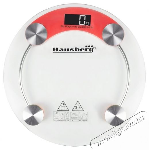 HAUSBERG HB-6000RS v&ouml;r&ouml;s &uuml;veg f&uuml;rdőszobai m&eacute;rleg Sz&eacute;ps&eacute;g&aacute;pol&aacute;s / Eg&eacute;szs&eacute;g - M&eacute;rleg - Szem&eacute;ly m&eacute;rleg - 502567