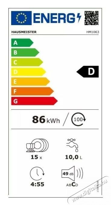 Hausmeister HM 1063 mosogat&oacute;g&eacute;p, 15 ter&iacute;t&eacute;kes, inox Konyhai term&eacute;kek - Mosogat&oacute;g&eacute;p - Norm&aacute;l (60cm) szabadon&aacute;ll&oacute; mosogat&oacute;g&eacute;p - 540564