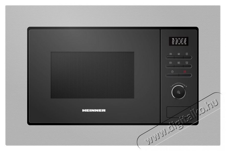 Heinner HMW-MD20BISS Mikrohull&aacute;m&uacute; s&uuml;tő, 20 l, Digit&aacute;lis vez&eacute;rl&eacute;s, 1000 W, Rozsdamentes ac&eacute;l Konyhai term&eacute;kek - Mikrohull&aacute;m&uacute; s&uuml;tő - Mikrohull&aacute;m&uacute; s&uuml;tő (be&eacute;p&iacute;thető) - 500750