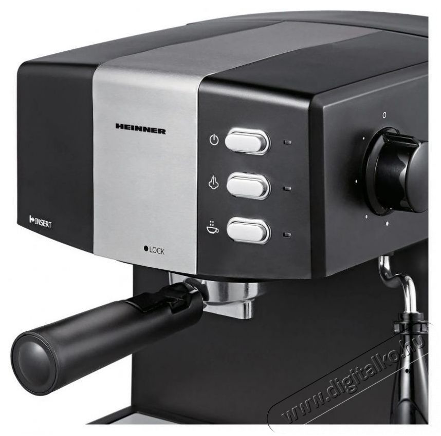 Heinner HEM-850BKSL eszpressz&oacute;g&eacute;p - fekete/ez&uuml;st Konyhai term&eacute;kek - K&aacute;v&eacute;főző / k&aacute;v&eacute;&ouml;rlő / kieg&eacute;sz&iacute;tő - Pressz&oacute; k&aacute;v&eacute;főző - 517626