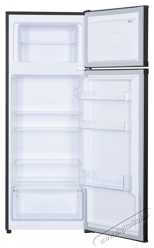 Heinner HF-H2206BKE++ kombin&aacute;lt fel&uuml;lfagyaszt&oacute;s hűtőszekr&eacute;ny, E energiaoszt&aacute;ly, 206 L, LED l&aacute;mpa, 3 hűtőszekr&eacute;ny &uuml;vegpolc, M: 143 cm, Fekete Konyhai term&eacute;kek - Hűtő, fagyaszt&oacute; (szabadon&aacute;ll&oacute;) - Fel&uuml;lfagyaszt&oacute;s kombin&aacute;lt hűtő - 533451