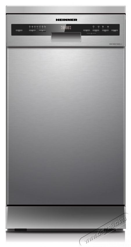 Heinner HDW-FSM45710AXD+++ Mosogat&oacute;g&eacute;p, rozsdamentes ac&eacute;l Konyhai term&eacute;kek - Mosogat&oacute;g&eacute;p - Norm&aacute;l (60cm) szabadon&aacute;ll&oacute; mosogat&oacute;g&eacute;p - 535251