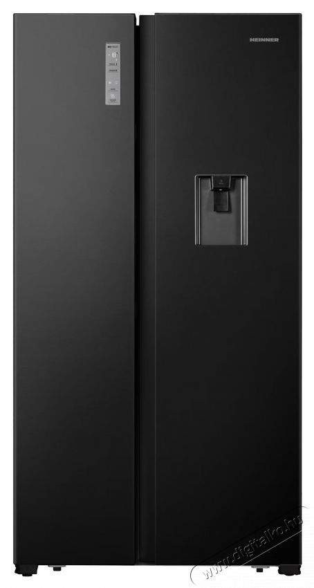 Heinner HSBS-HS519NFBKWDE++ Side by side hűtőszekr&eacute;ny, 519 l, Full No Frost, E energiaoszt&aacute;ly, v&iacute;zadagol&oacute;, Display touch, Nyitott ajt&oacute; riaszt&aacute;s, M 1786 cm, Fekete Konyhai term&eacute;kek - Hűtő, fagyaszt&oacute; (szabadon&aacute;ll&oacute;) - Amerikai t&iacute;pus&uacute; Side By Side hűtő - 535270