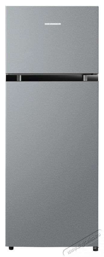 Heinner HF-M24ESE++ k&eacute;tajt&oacute;s hűtőszekr&eacute;ny, 204 l, Elektronikus vez&eacute;rl&eacute;s &aacute;ll&iacute;that&oacute; termoszt&aacute;ttal, LED vil&aacute;g&iacute;t&aacute;s, &Uuml;vegpolc, H: 143 cm, E energiaoszt&aacute;ly, Ez&uuml;st Konyhai term&eacute;kek - Hűtő, fagyaszt&oacute; (szabadon&aacute;ll&oacute;) - Fel&uuml;lfagyaszt&oacute;s kombin&aacute;lt hűtő - 535257