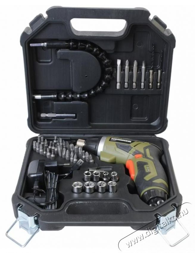 Heinner ATE001 akkus csavarh&uacute;z&oacute;, 3,6 V, 4 Nm, 6+1 nyomat&eacute;kbe&aacute;ll&iacute;t&aacute;s, 28 bit 25 mm, 4 bit 50 mm, 2 f&uacute;r&oacute;, 8 foglalat, m&aacute;gneses bittart&oacute;, rugalmas hosszabb&iacute;t&oacute;, adapter, t&ouml;ltő H&aacute;ztart&aacute;s / Otthon / K&uuml;lt&eacute;r - Szersz&aacute;m - Akkumul&aacute;toros csavarh&uacute;z&oacute; - 536816