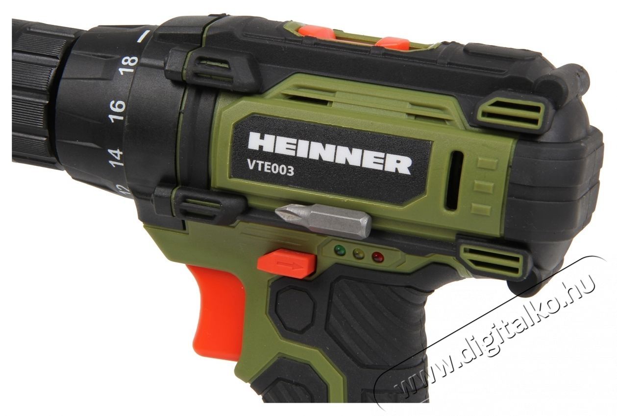 Heinner VTE003 akkus f&uacute;r&oacute; &eacute;s csavaroz&oacute;, 20 V, 1500 RPM, 30 Nm, 18+1 fesz&uuml;lts&eacute;gszint, akkumul&aacute;tor, t&ouml;ltő H&aacute;ztart&aacute;s / Otthon / K&uuml;lt&eacute;r - Szersz&aacute;m - Akkumul&aacute;toros csavarh&uacute;z&oacute; - 536825