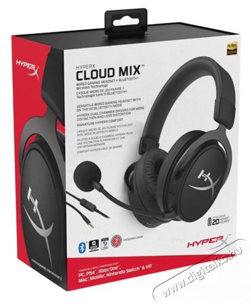 HP HyperX Cloud MIX 3,5 Jack fekete gamer headset Audio-Video / Hifi / Multim&eacute;dia - F&uuml;l &eacute;s Fejhallgat&oacute;k - Fejhallgat&oacute; mikrofonnal / headset - 389756