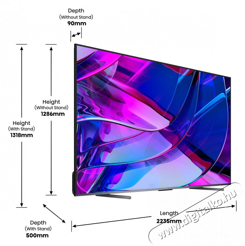 Hisense 100 colos 100U7KQ 4K UHD Smart Mini-LED ULED TV Telev&iacute;zi&oacute;k - LED telev&iacute;zi&oacute; - UHD 4K felbont&aacute;s&uacute; - 499554